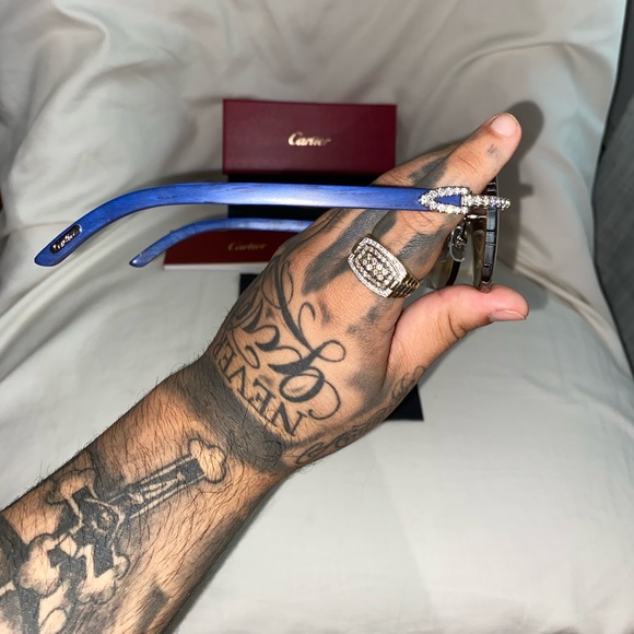 Cartier Blue Wood Frames W/ Brown Lens - Picture 4 of 5